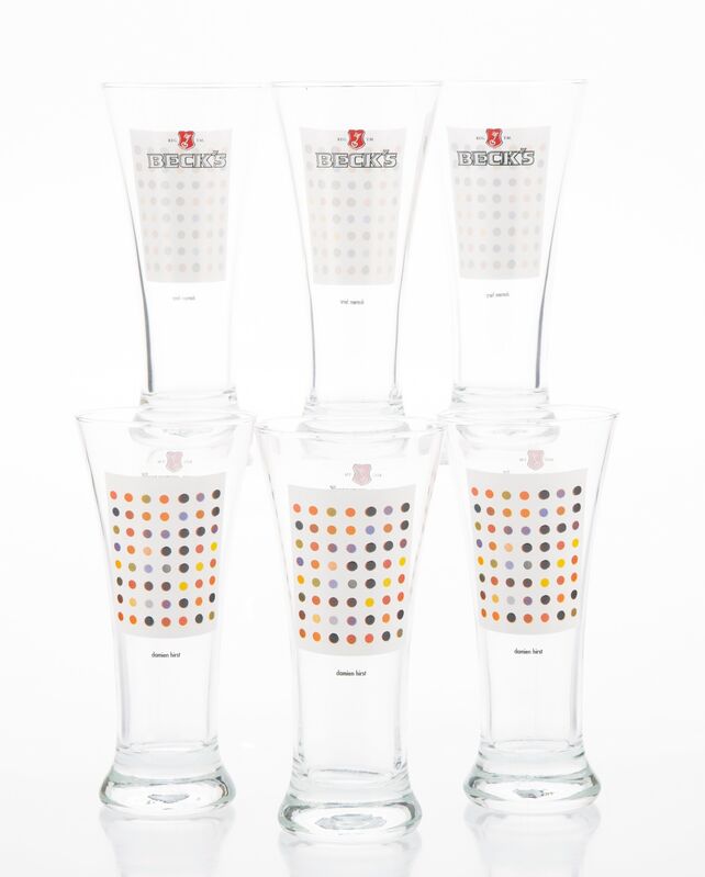 Damien Hirst, ‘Pilsner-shape Beer Glasses (set of 6)’, 2002, Print, Digital print on glass, Heritage Auctions