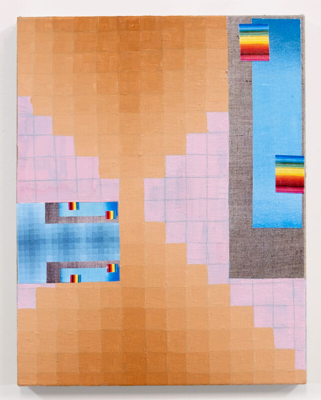 Todd Kelly, ‘Tan Rainbow Composition 4’, 2020, Painting, Oil, acrylic, and collage on linen, Asya Geisberg Gallery