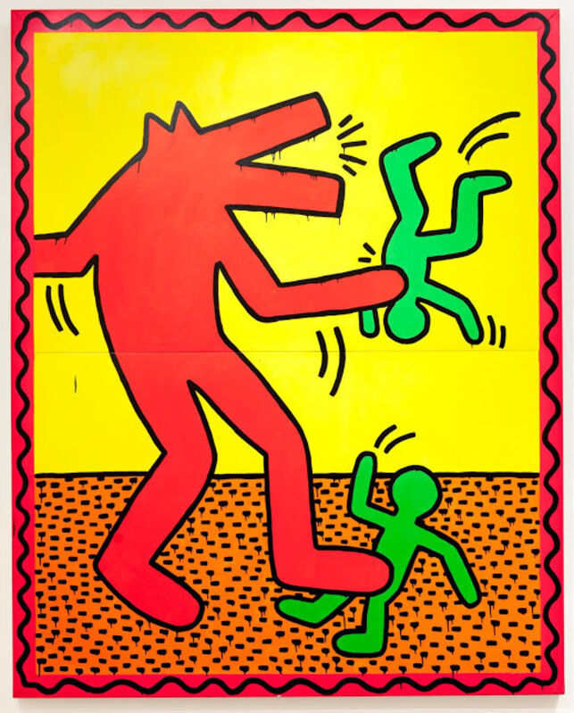 Keith Haring, ‘Untitled’, October-1982, Painting, Enamel and Day-Glo paint on metal, de Young Museum
