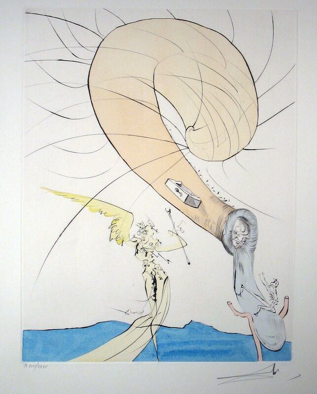 Salvador Dalí, ‘Freud with Snail-head’, 1974, Print, Drypoint engraving with hand coloring, DTR Modern Galleries