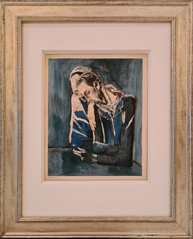 Pablo Picasso, ‘The couple, 1904 after Picasso’, 1955, Reproduction, Pochoir in water color, Renssen Art Gallery 