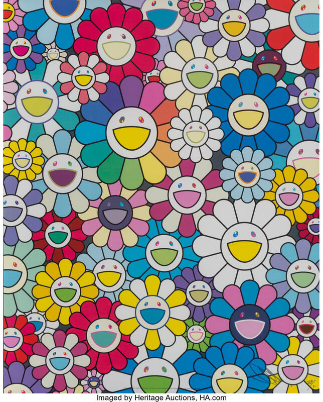 Takashi Murakami, ‘A Field of FlowersSeen from the Stairs to Heaven’, 2018, Print, Offset lithograph in colors on smooth wove paper, Heritage Auctions