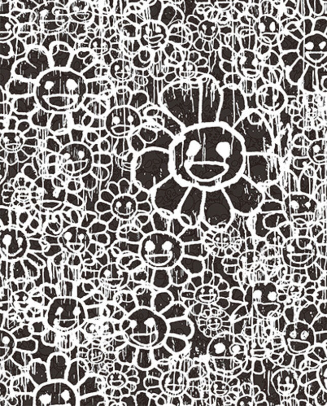Takashi Murakami, ‘Madsaki Flowers C Black’, 2017, Print, Silkscreen, Dope! Gallery