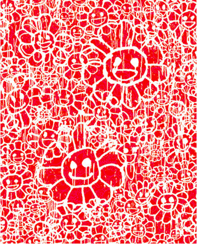 Takashi Murakami, ‘Madsaki Flowers A Red’, 2017, Print, Silkscreen, Dope! Gallery