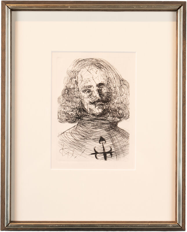 Salvador Dalí, ‘Velasquez’, ca. 1968, Print, Black ink on eggshell colored paper,  Objets Trouvés