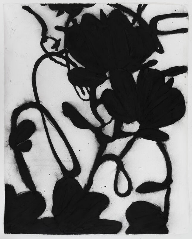 Donald Sultan, ‘Black Lantern Flowers, Dec 18 2019’, 2019, Drawing, Collage or other Work on Paper, Charcoal on paper, Galerie Andres Thalmann