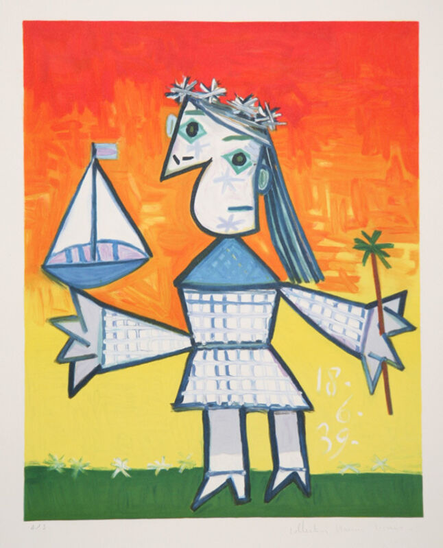 Pablo Picasso, ‘Fillette Couronnee au Bateau’, 1973-originally 1939, Print, Lithograph on Arches Paper, RoGallery