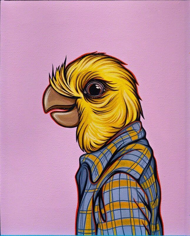 Kaitlin Ziesmer, ‘Bird in Your Dad's Shirt Cockatiel’, 2018, Painting, AcrylaGouache, Abend Gallery