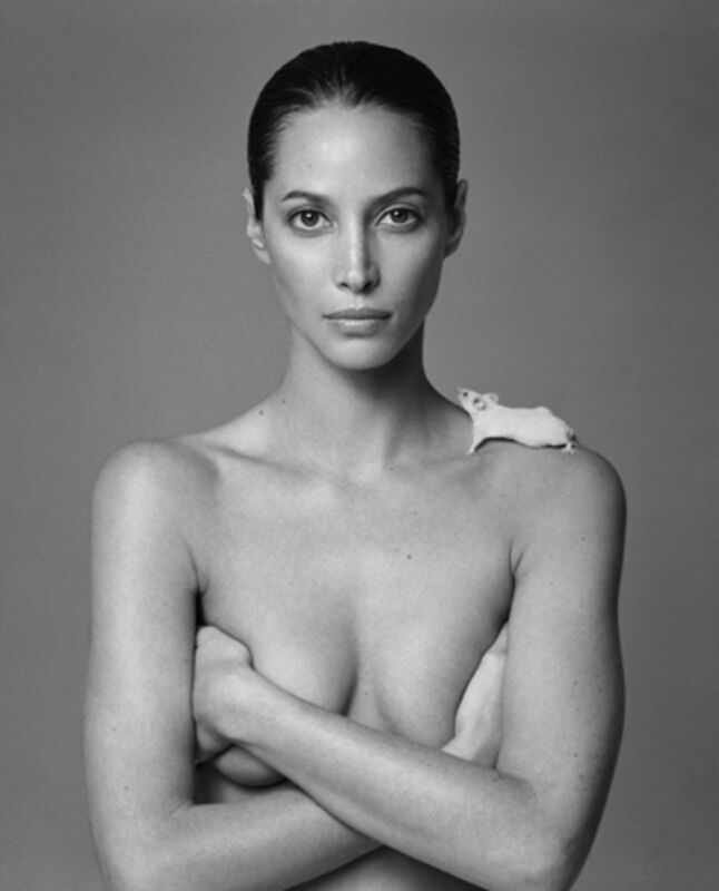 Patrick Demarchelier, ‘Christy Turlington & Mouse’, 1999, Photography, Gelatin Silver Print, Staley-Wise Gallery