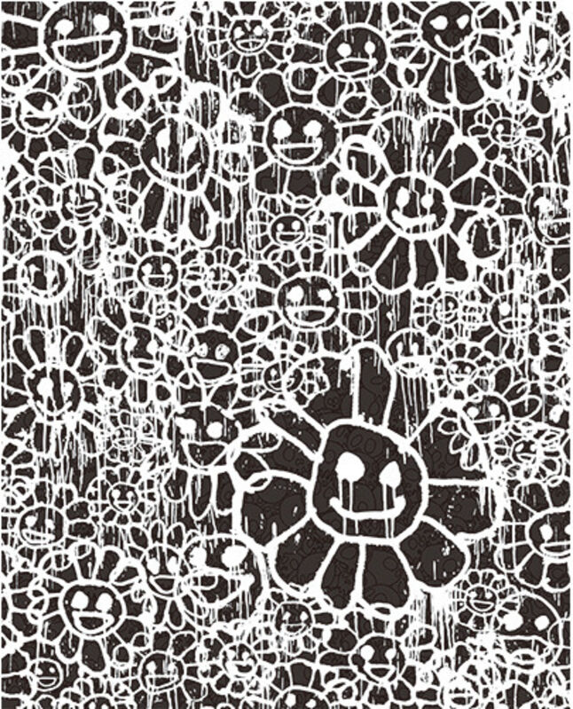 Takashi Murakami, ‘ Madsaki Flowers B Black’, 2017, Print, Silkscreen, Dope! Gallery
