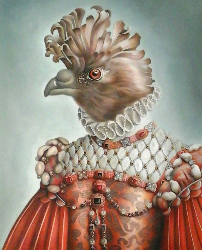 Amy Hill, ‘Bird in Orange’, 2019, Painting, Oil on Board, M.A. Doran Gallery