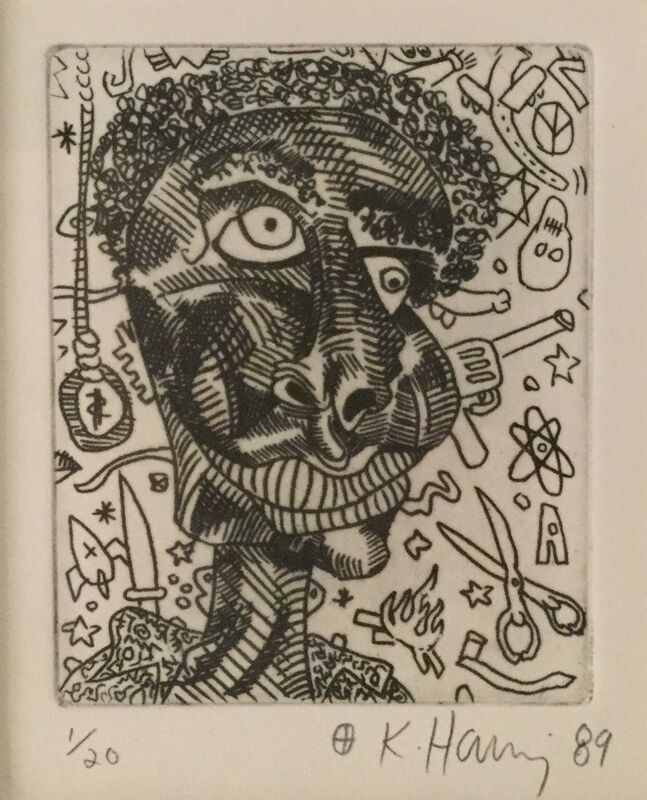 Keith Haring, ‘Untitled (very rare work, hand signed edition of edition of 20)’, 1989, Print, Etching on paper, Joseph Fine Art LONDON