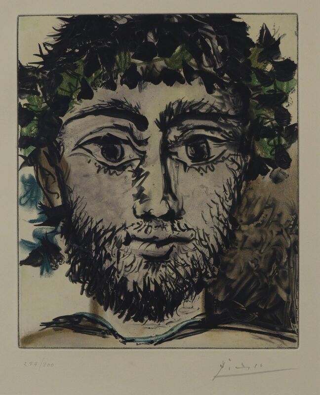 Pablo Picasso, ‘Tete de Faune’, 1958, Drawing, Collage or other Work on Paper, Color soft ground etching with aquatint on paper, Capsule Gallery Auction