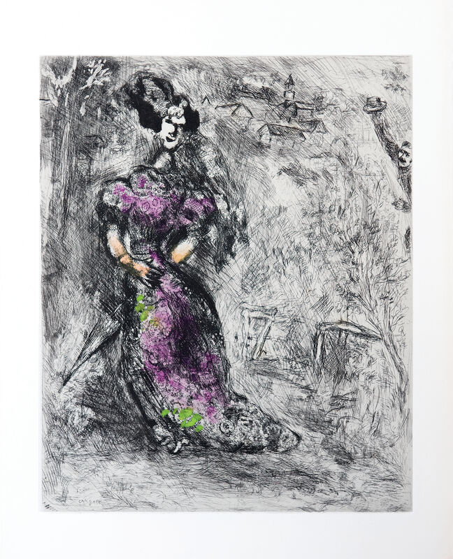 Marc Chagall, ‘The Maid’, 1952, Print, Etching with hand colouring, Goldmark Gallery