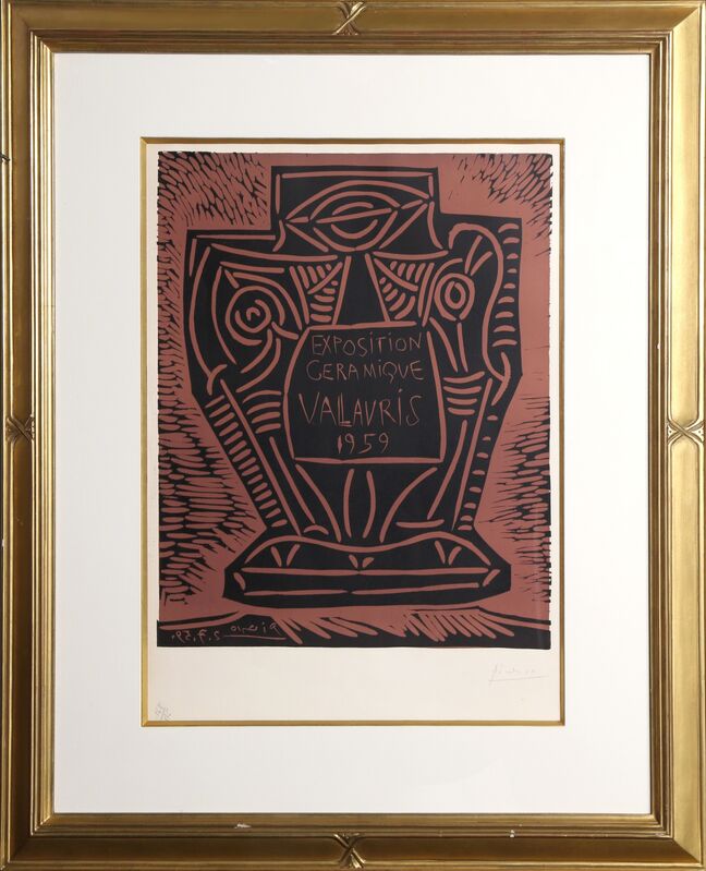 Pablo Picasso, ‘Exposition Ceramique, Vallauris 1959’, 1959, Print, Linocut in Two Colors on Arches watermarked paper, RoGallery