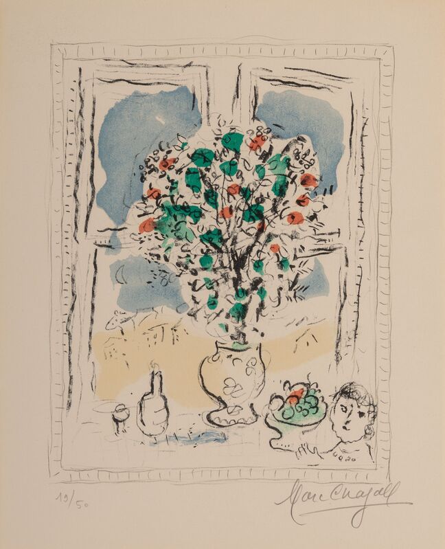 Marc Chagall, ‘Nature morte aux fleurs’, 1978, Print, Lithograph in colors on wove paper, Heritage Auctions