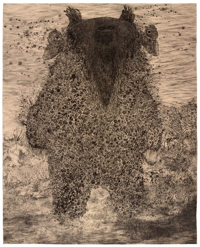 Didier Hamey, ‘Isidore Bonshomme’, 2018, Print, Numbered dry point on vellum paper lana pasted on Okawara paper, Antonine Catzéflis