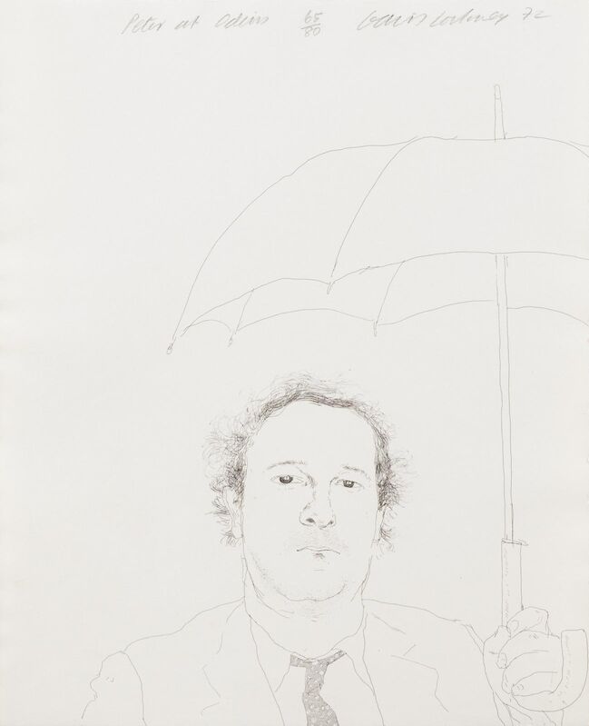 David Hockney, ‘The Restaurateur (Peter at Odins)’, 1972, Print, Etching and aquatint, Hindman