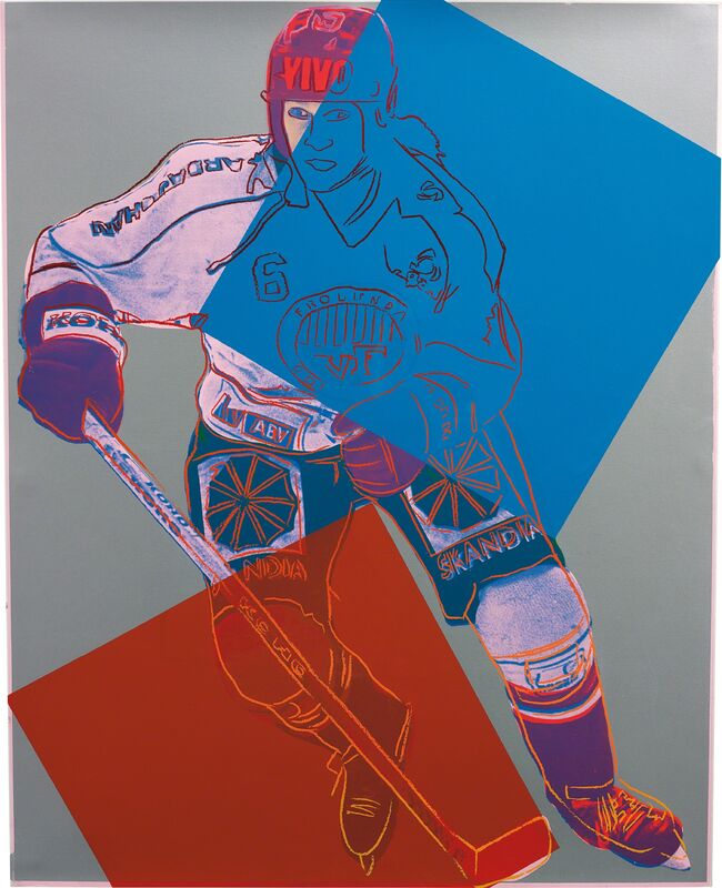 Andy Warhol, ‘Frolunda Hockey Player’, 1986, Print, Unique screenprint in colours, on Lenox Museum Board, the full sheet, Phillips