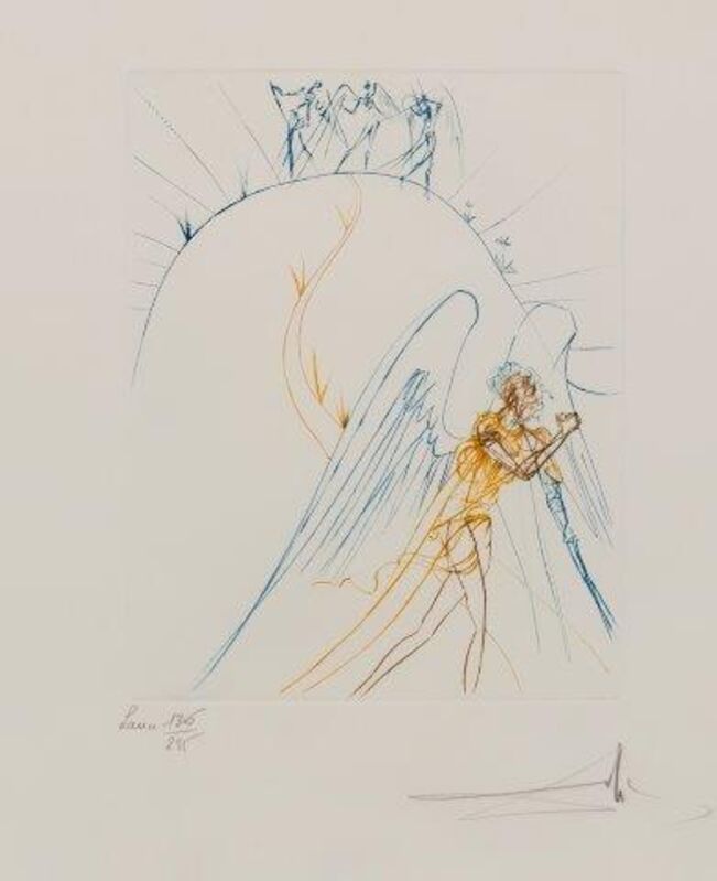 Salvador Dalí, ‘The Flight of Satan [Michler and Löpsinger 713]’, 1974, Print, Drypoint etching in colours on Lana wove, Roseberys