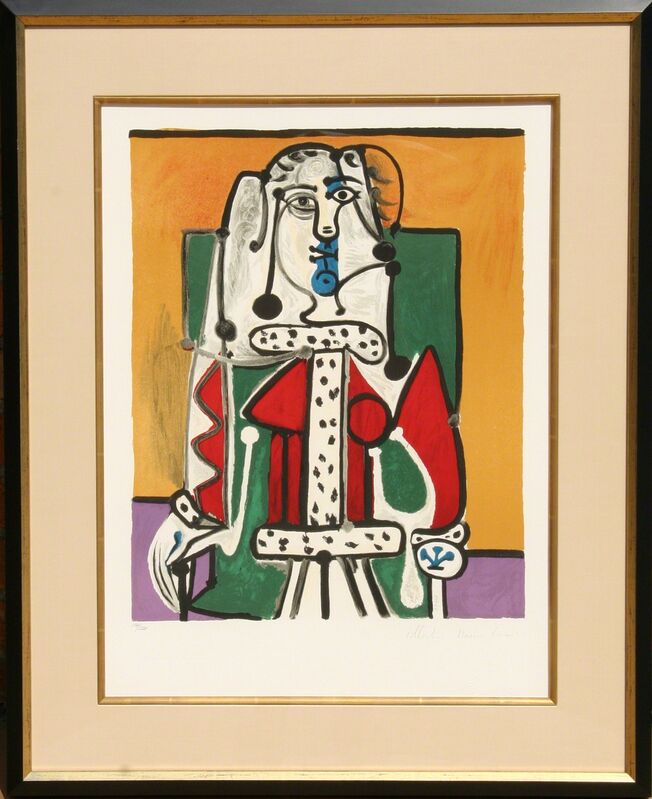 Pablo Picasso, ‘Femme Assise a la Robe d'Hermine’, 1973, Print, Lithograph on Arches Paper, RoGallery