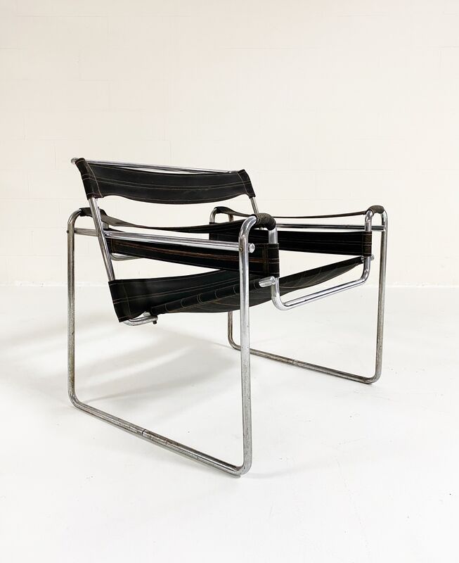 Marcel Breuer, ‘Early Canvas Model B3 "Wassily" Chair, Black Eisengarn’, 1927, Design/Decorative Art, Chromium-plated tubular steel and original Eisengarn canvas., Forsyth