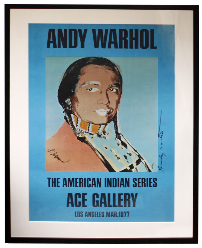 Andy Warhol, ‘Ace Gallery Exhibition Poster 'The American Indian Series' Blue(Signed)’, 1977, Print, Offset lithograph in colours, Art Republic