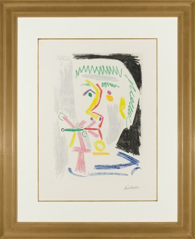 Pablo Picasso, ‘Fumeur À La Cigarette Verte (B. 1168)’, 1964, Print, Color aquatint, on Richard de Bas wove paper, Doyle