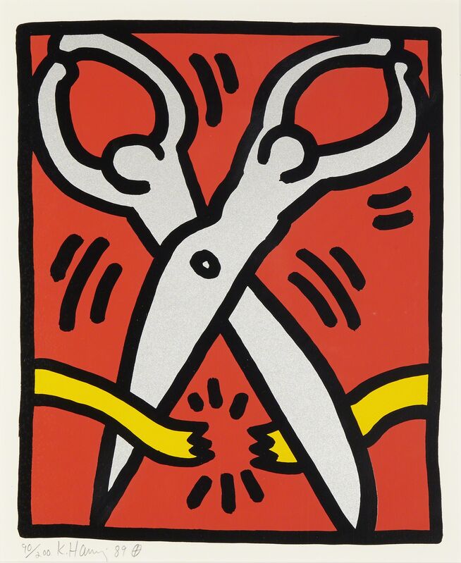 Keith Haring, ‘Untitled (Scissors - from Pop Shop III)’, 1989, Print, Color screenprint, Doyle