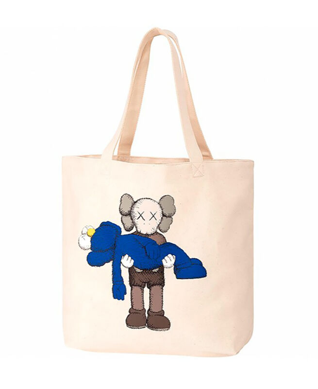 KAWS, ‘'Gone' Framed Canvas Tote’, 2019, Ephemera or Merchandise, 100% cotton canvas tote, gallery wrapped and custom shadow-box framed in white hardwood molding., Signari Gallery