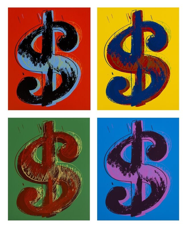 Andy Warhol, ‘Dollar Signs (Sunday B. Morning) (set of four)’, 2013, Print, The complete set of four screenprints in colours, Forum Auctions