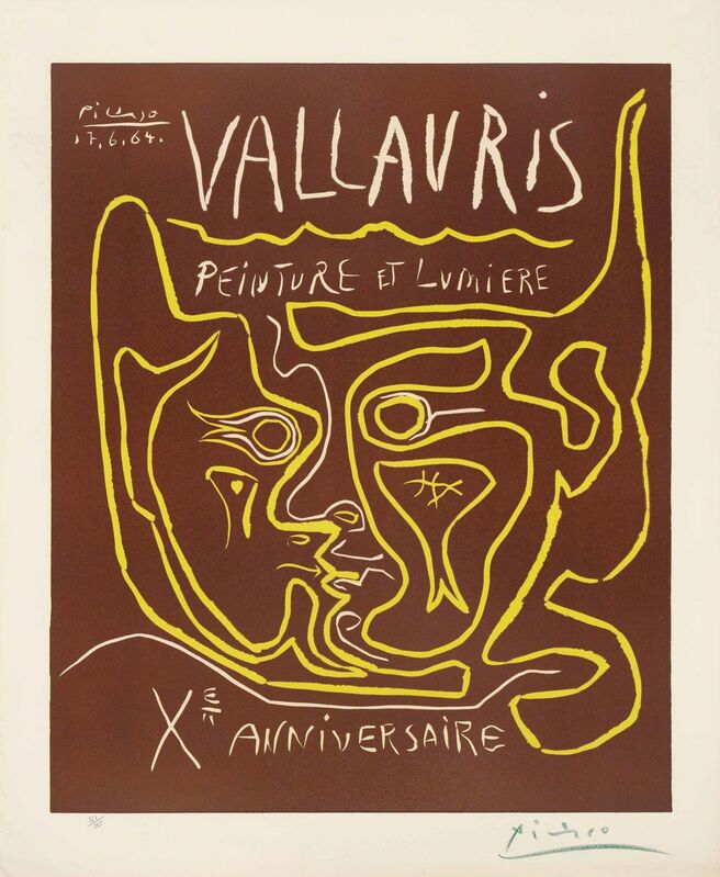 Pablo Picasso, ‘Vallauris. Peinture et Lumière. Xe Anniversaire’, 1964, Print, Linocut printed in brown and yellow on Arches wove paper, Christie's