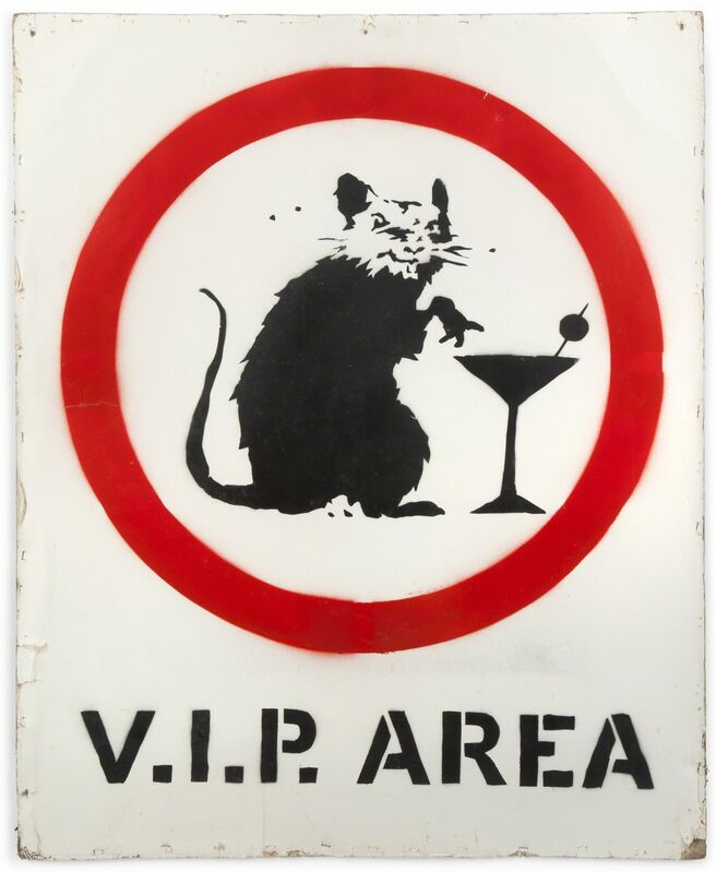 Banksy, ‘V.I.P. Rat’, 2005, Painting, Aerosol on board, Julien's Auctions