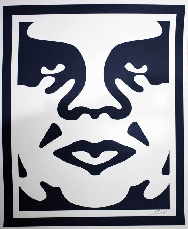Shepard Fairey, ‘Obey 3 Face (White)’, 2019, Print, 3 offset lithograph prints on thick white paper, Samhart Gallery