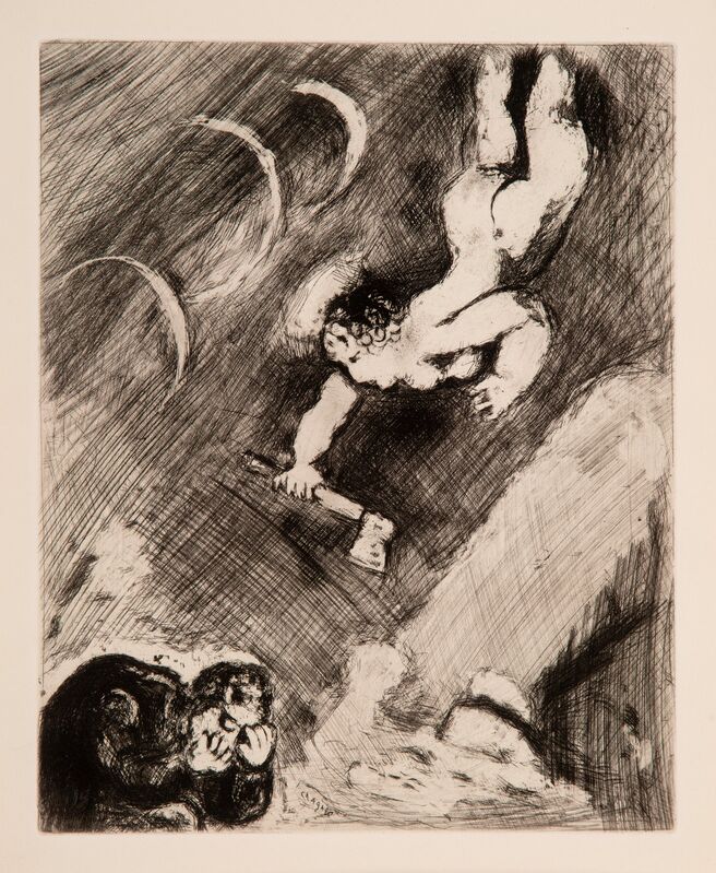 Marc Chagall, ‘Le Bucheron et Mercure from Des Fables De La Fontaine’, 1952, Print, Etching on wove paper, Heritage Auctions