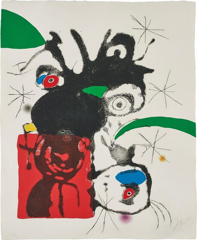 Joan Miró, ‘Untitled, plate 5 from Espriu - Miró’, 1975, Print, Aquatint and etching in colours with engraving and carborundum, on Guarro paper watermarked Sala Gaspar, the full sheet., Phillips