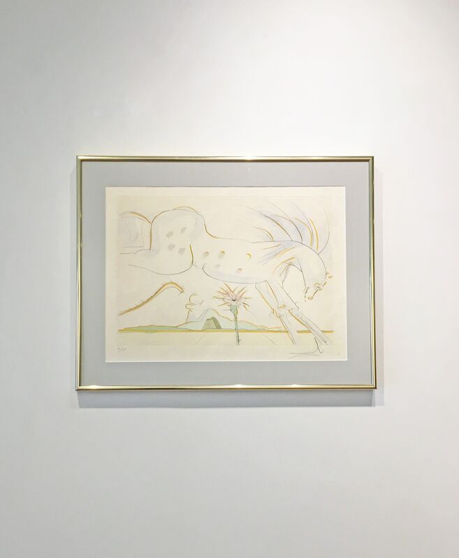 Salvador Dalí, ‘Le Cheval et le Loup (The Horse and the Wolf) from the series Le Bestiaire de la Fontaine Dalinise’, 1974, Print, Drypoint with stencil on Japon paper, Madelyn Jordon Fine Art