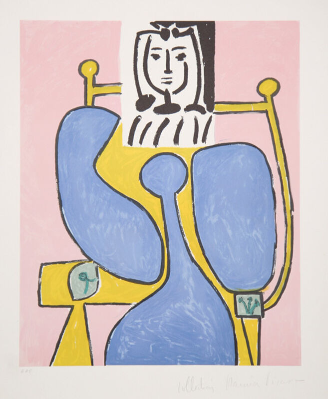 Pablo Picasso, ‘Femme Assise à la Robe Bleu, 1949’, 1979-1982, Print, Lithograph on Arches paper, RoGallery