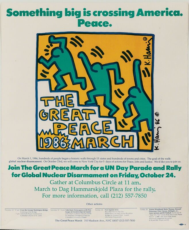 Keith Haring, ‘The Great Peace March’, 1986, Print, Color offset poster, Skinner