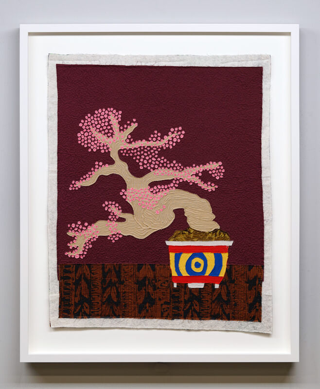 Michael C. Thorpe, ‘japanese beauty berry tree’, 2021, Textile Arts, Quilting cotton, batik fabric, thread, LaiSun Keane