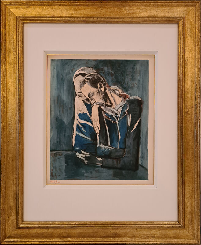Pablo Picasso, ‘The couple, 1904 after Picasso’, 1955, Reproduction, Pochoir in water color, Renssen Art Gallery 