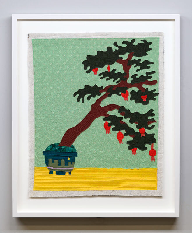 Michael C. Thorpe, ‘lemon tree (pomegranate tree)’, 2021, Textile Arts, Quilting cotton, batik fabric, thread, LaiSun Keane