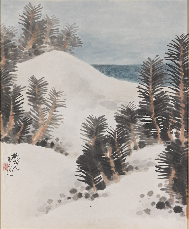 Lin Yu-Shan 林玉山, ‘Biashawan Beach’, 1959, Painting, Gouache on paper, Asia University Museum of Modern Art