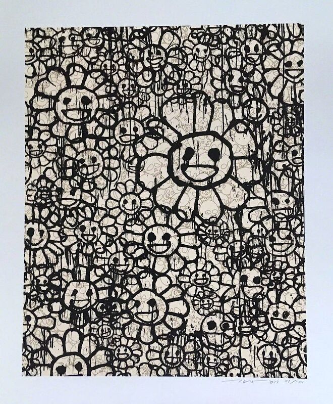 Takashi Murakami, ‘Madsaki Flowers C Beige’, 2017, Print, Silkscreen, Dope! Gallery