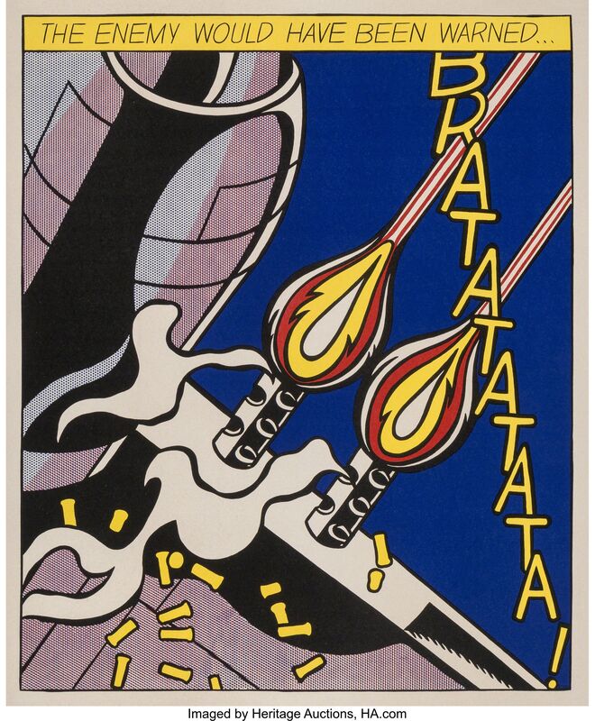 Roy Lichtenstein, ‘As I Opened Fire, triptych’, 1966, Print, Lithographs in colors on paper, Heritage Auctions