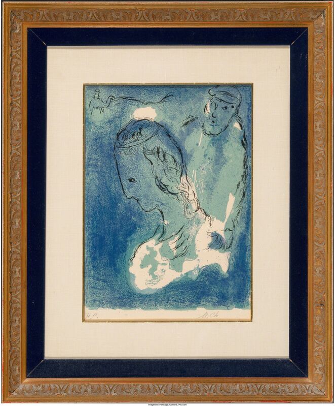 Marc Chagall, ‘Abraham and Sarah, from The Bible’, 1956, Print, Lithograph in colors on Arches paper, Heritage Auctions