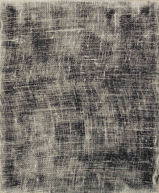 Evan Nesbit, ‘Porosity (Black II)’, 2014, Painting, Acrylic and burlap, Vallarino Fine Art