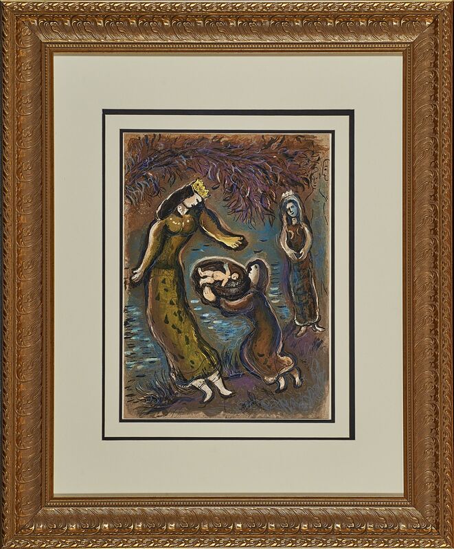 Marc Chagall, ‘Pharaoh's Daughter and Moses from The Story of Exodus’, 1966, Print, Lithograph in colors, Rago/Wright/LAMA
