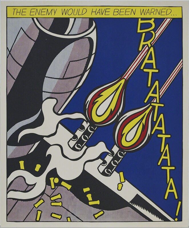 Roy Lichtenstein, ‘The Enemy Would Have Been Warned... (One Plate Only, #2, From As I Opened Fire, Triptych)’, 1964, Print, Offset colour lithograph on wove paper, Waddington's