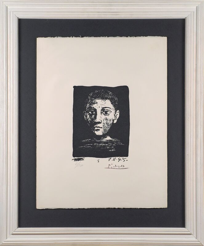 Pablo Picasso, ‘Head of Young Boy, from The Poem of Paul Eluard’, Print, Lithograph on Arches (framed), Rago/Wright/LAMA